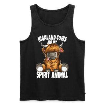 Highland Cows are my Spirit Animal Schottische Kuh - Männer Premium Bio Tank Top - Schwarz - Vorne - AI Model Male 178 light (178cm)