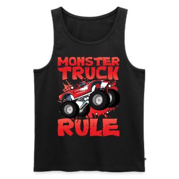 Monster Truck Rule - Men's Premium Organic Tank Top - black - Front - Michal (187cm)