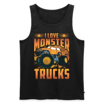 I love Monster Trucks - Men's Premium Organic Tank Top - black - Front - Michal (187cm)