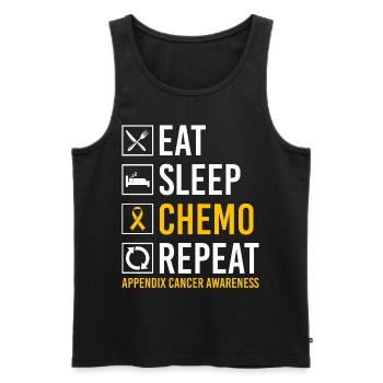 Appendix Cancer Eating Sleep Chemo Repeat Gesc - Men's Premium Organic Tank Top - black - Front - AI Model Male 178 light (178cm)