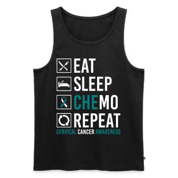 Cervical Cancer Eating Sleep Chemo Wiederho - Men's Premium Organic Tank Top - black - Front - Michal (187cm)