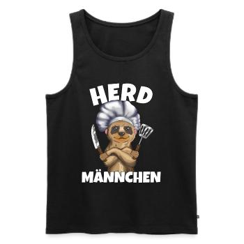 Erdmännchen Herd Männchen Küchenoutfit Kochmotiv - Männer Premium Bio Tank Top - Schwarz - Vorne - Michal (187cm)