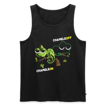 Chameleon Chameleoff Light Switch Camouflage Lizard - Men's Premium Organic Tank Top - black - Front - AI Model Male 178 light (178cm)