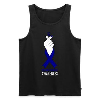 Colon Cancer Awareness Kpop Finger Herz Geschenk - Männer Premium Bio Tank Top - Schwarz - Vorne - Michal (187cm)