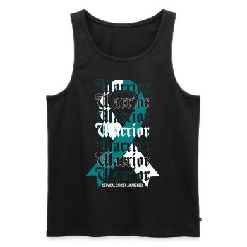 Cadeau guerrier de la conscience du cancer du col de l’utérus - Débardeur bio Premium Homme - noir - Devant - Michal (187cm)