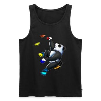 Süßer Panda Bär Klettern Klettersport Wandklettern - Männer Premium Bio Tank Top - Schwarz - Vorne - AI Model Male 178 light (178cm)