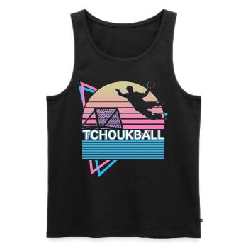 Tchoukball Vaporwave Esthétique Rétro Cadeau - Débardeur bio Premium Homme - noir - Devant - Michal (187cm)