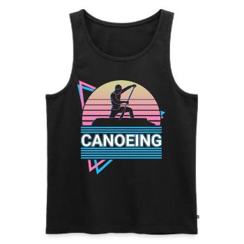 Canoë Canoë Vaporwave Esthétique Rétro Gesch - Débardeur bio Premium Homme - noir - Devant - Michal (187cm)