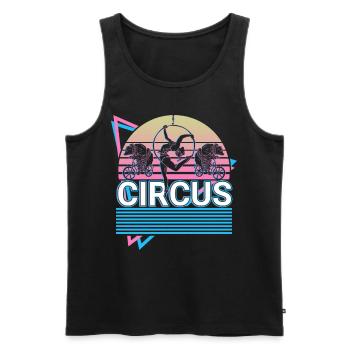 Circus Turner Acrobat Vaporwave Aesthetic Gesch - Men's Premium Organic Tank Top - black - Front - Michal (187cm)