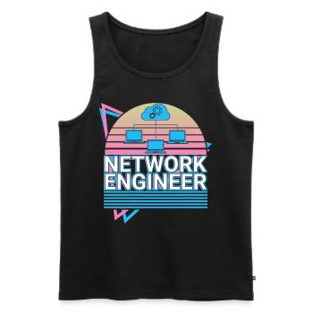 Network Engineer Vaporwave Aesthetic Retro-Ges - Men's Premium Organic Tank Top - black - Front - AI Model Male 178 light (178cm)