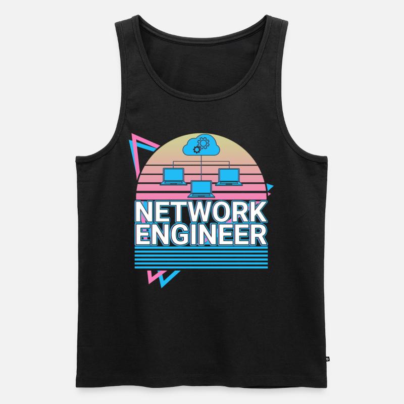 Netzwerkingenieur Vaporwave Ästhetisches Retro-Ges - Männer Premium Bio Tank Top - Schwarz