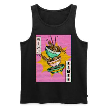 Ramen Noodles Vaporwave Aesthetic Glitch Cadeau - Débardeur bio Premium Homme - noir - Devant - Michal (187cm)