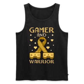 Childhood Cancer Awareness Gamer And Warrior - Männer Premium Bio Tank Top - Schwarz - Vorne - Michal (187cm)