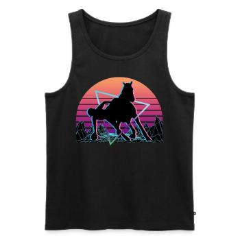 Horseball Vaporwave Aesthetic Retro - Men's Premium Organic Tank Top - black - Front - Michal (187cm)