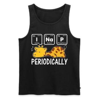 Sleep Shirt Giraffe Chemistry Elements I NAP Periodic - Men's Premium Organic Tank Top - black - Front - AI Model Male 178 light (178cm)