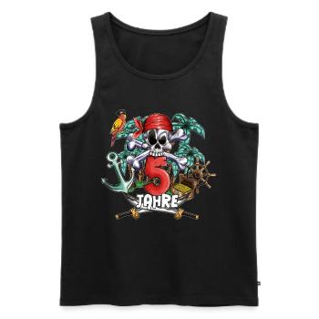 Piraten Kinderkostüm spielen zum 5. Geburtstag - Männer Premium Bio Tank Top - Schwarz - Vorne - Michal (187cm)