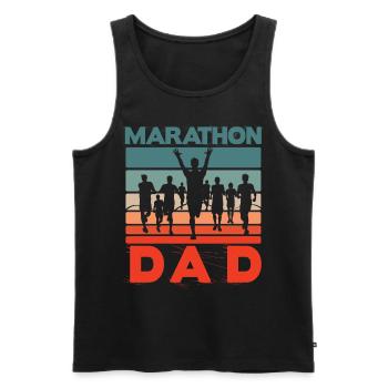Marathon Papa - Débardeur bio Premium Homme - noir - Devant - AI Model Male 178 light (178cm)