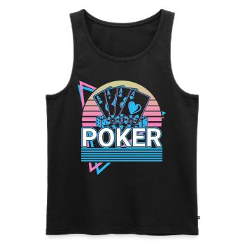 Cadeau Rétro Poker - Débardeur bio Premium Homme - noir - Devant - AI Model Male 178 light (178cm)