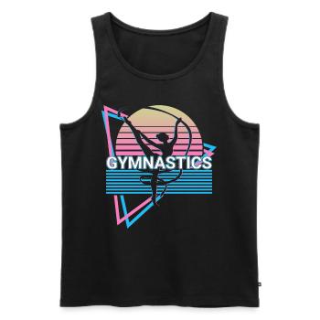 Gymnastics Retro Gift - Men's Premium Organic Tank Top - black - Front - AI Model Male 178 light (178cm)