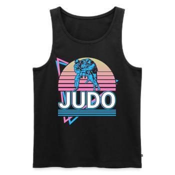 Judo Retro Gift - Men's Premium Organic Tank Top - black - Front - AI Model Male 178 light (178cm)