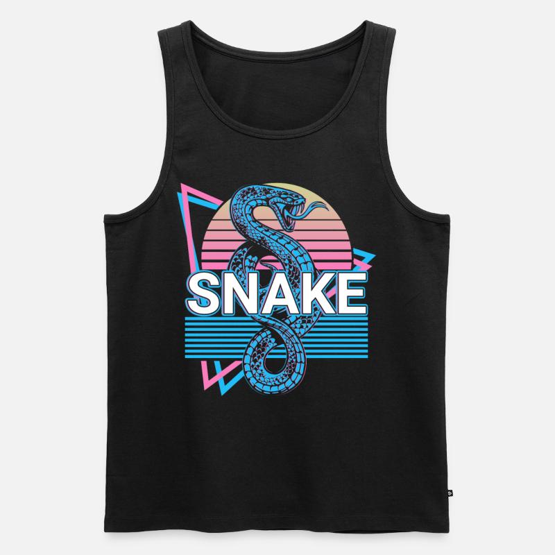 Schlange Retro Geschenk - Männer Premium Bio Tank Top - Schwarz