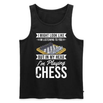 Chess Gift Board Game Chess Game Chess Board - Men's Premium Organic Tank Top - black - Front - AI Model Male 178 light (178cm)