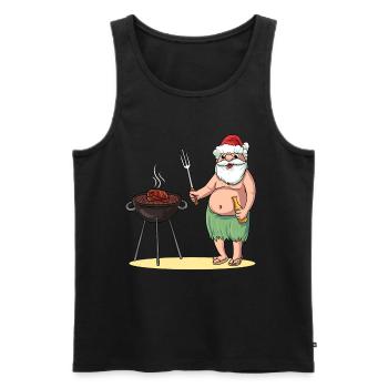 BBQ Santa Claus Grill Christmas in July - Men's Premium Organic Tank Top - black - Front - AI Model Male 178 light (178cm)