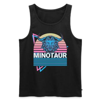 Minotaure Cadeau de mythologie grecque - Débardeur bio Premium Homme - noir - Devant - AI Model Male 178 light (178cm)