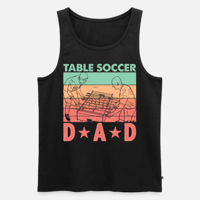 Table Soccer Dad - Männer Premium Bio Tank Top - Schwarz