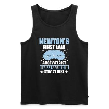Newton's First Law Astrology Physicist - Men's Premium Organic Tank Top - black - Front - AI Model Male 178 light (178cm)