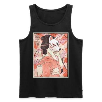 Geisha Kitsune Maske Japanisches Geschenk - Männer Premium Bio Tank Top - Schwarz - Vorne - AI Model Male 178 light (178cm)