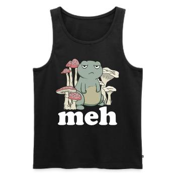 Funny Frog Meh Gift - Men's Premium Organic Tank Top - black - Front - AI Model Male 178 light (178cm)