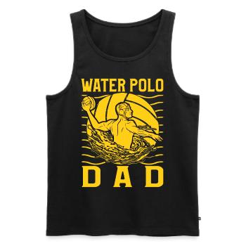 Water Polo Papa - Débardeur bio Premium Homme - noir - Devant - AI Model Male 178 light (178cm)