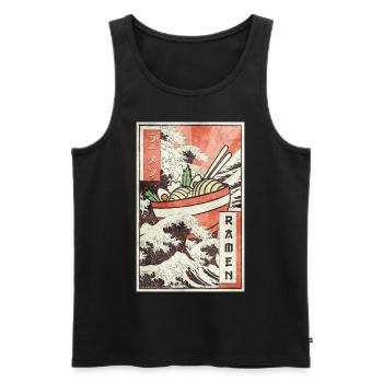 Ramen Kanagawa Wave Vaporwave Aesthetic Taste - Men's Premium Organic Tank Top - black - Front - AI Model Male 178 light (178cm)