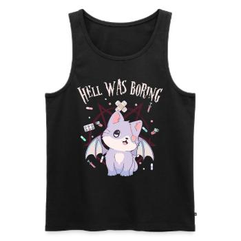Kawaii Cat Pentagram Hell Was Boring Gesch - Men's Premium Organic Tank Top - black - Front - Michal (187cm)
