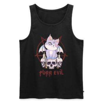 Kawaii Katze Schädel Pentagramm Schnurren böse okk - Männer Premium Bio Tank Top - Schwarz - Vorne - AI Model Male 178 light (178cm)
