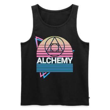 Alchemy Symbol Philosopher's Stone Retro - Men's Premium Organic Tank Top - black - Front - AI Model Male 178 light (178cm)