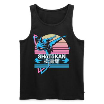 Shotokan Karaté Arts Martiaux Japonais Rétro - Débardeur bio Premium Homme - noir - Devant - AI Model Male 178 light (178cm)