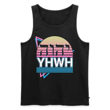 Tetragrammaton YHWH Yahweh Hebrew Name of God - Men's Premium Organic Tank Top - black - Front - AI Model Male 178 light (178cm)