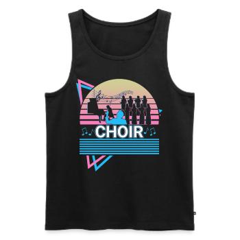 Chant choral rétro - Débardeur bio Premium Homme - noir - Devant - AI Model Male 178 light (178cm)