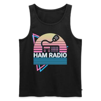 Amateur Radio Amateur Radio Retro - Men's Premium Organic Tank Top - black - Front - AI Model Male 178 light (178cm)