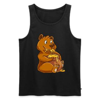 Braunbär Bär Honig - Männer Premium Bio Tank Top - Schwarz - Vorne - AI Model Male 178 light (178cm)