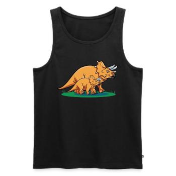 Dinosaurier Triceratops Lustiger Dino - Männer Premium Bio Tank Top - Schwarz - Vorne - AI Model Male 178 light (178cm)