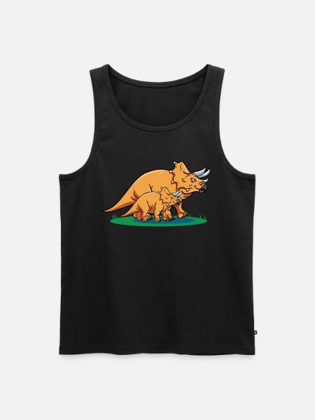 Dinosaur Triceratops Funny Dinosaur - Men's Premium Organic Tank Top - black