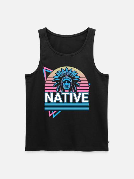 Indian Retro - Men's Premium Organic Tank Top - black