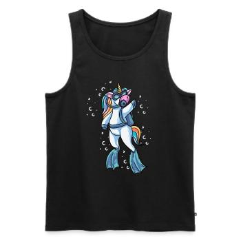 Scuba Diving Einhorn Unterwasser Taucher - Männer Premium Bio Tank Top - Schwarz - Vorne - AI Model Male 178 light (178cm)