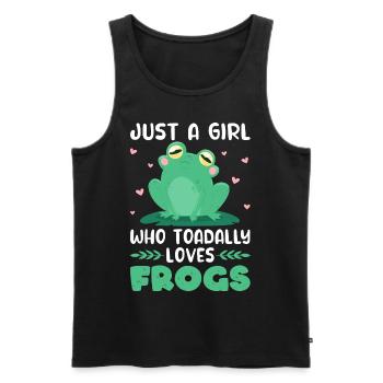 Frog Only a girl who loves toads Frogs - Men's Premium Organic Tank Top - black - Front - AI Model Male 178 light (178cm)