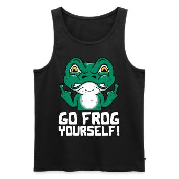 Funny frog Go Frog Yourself! - Men's Premium Organic Tank Top - black - Front - AI Model Male 178 light (178cm)