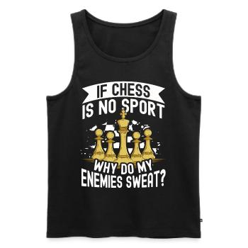 Schach Tshirt Schachbrett Schachmatt Schachspiel - Männer Premium Bio Tank Top - Schwarz - Vorne - Michal (187cm)