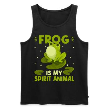 Funny frog is my spirit animal kawaii frog - Men's Premium Organic Tank Top - black - Front - AI Model Male 178 light (178cm)